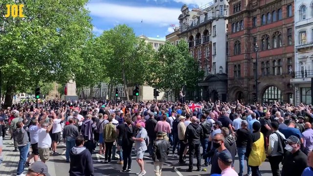 Black Lives Matter - protesters turn out to defend Churchill statue - racism
