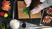 Avraham Kerendian recipe cutting green onions for salmon dinner fast and easy
