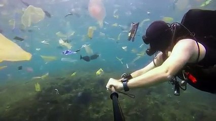 Voyage : Déchets sous marin près de Bali