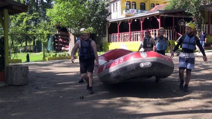 Adrenalin tutkunlarına raftingde "sosyal mesafe" düzeni - DÜZCE