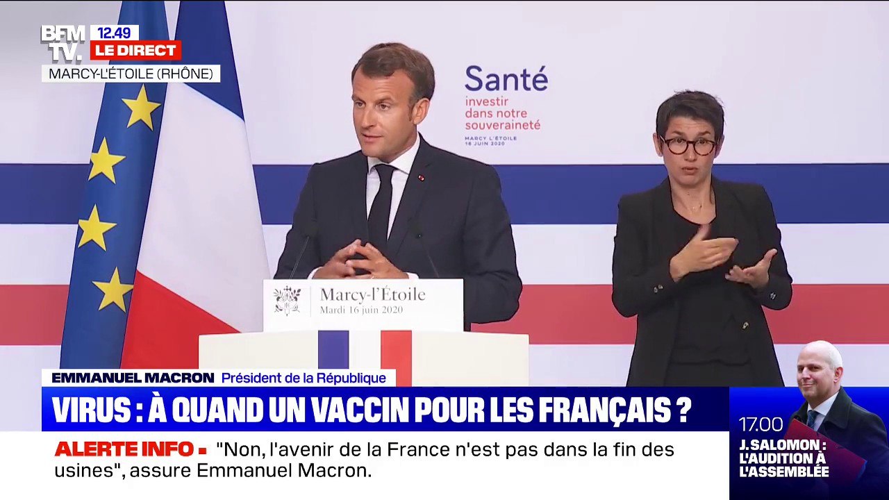 Emmanuel Macron: "200 millions d'euros seront débloqués pour financer des infrastructures de production, recherche et développement"