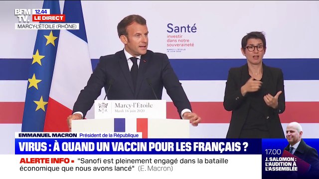 610 millions d'euros investis par Sanofi: C'est un acte extrêmement fort , déclare Emmanuel Macron