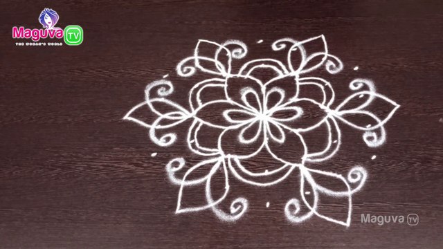 Rangoli with Dots - 7 x 4 Dots || Easy Rangoli Designs with Dots || Kolam with Dots || Maguva TV | Beautiful Festival Rangolis