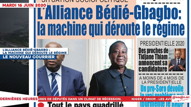 Le Titrologue du 16 Juin 2020 : L’alliance Bédié-Gbagbo, la machine qui déroute le régime
