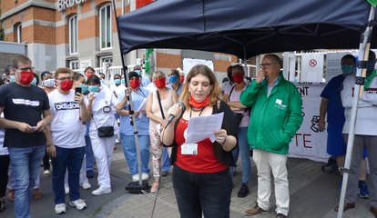 Plus de 200 soignants ont manifesté au CHU Brugmann pour le refinancement de la santé