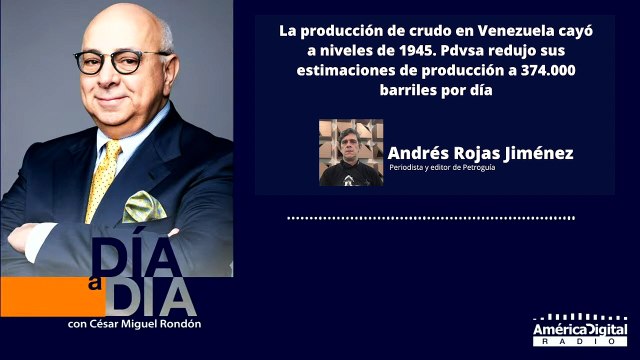 La producción de crudo en Venezuela cayó a niveles de 1945. Pdvsa redujo sus estimaciones de producción a 374.000 barriles por día