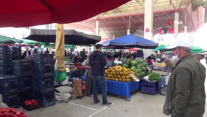 Maske takmanın zorunlu olduğu Burdur'da semt pazarlarına sıkı kontrol