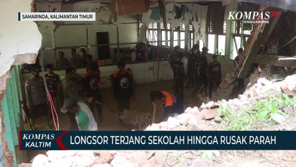 Longsor Terjang Sekolah Hingga Rusak Parah