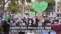 Madrid hospital nurses protest over resource shortage amid virus