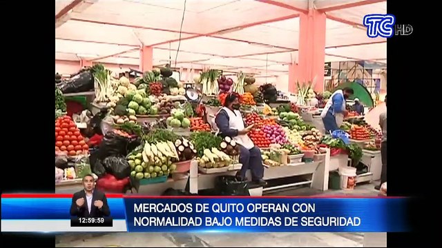 Mercados en Quito operan con normalidad y estrictas normas de bioseguridad