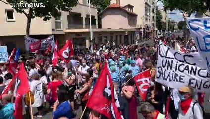 Protestas de los profesionales sanitarios franceses para pedir mejoras
