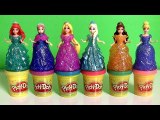 Play Doh Sparkle Princess Ariel Elsa Anna Disney Frozen MagiClip Glitter Glider Dolls