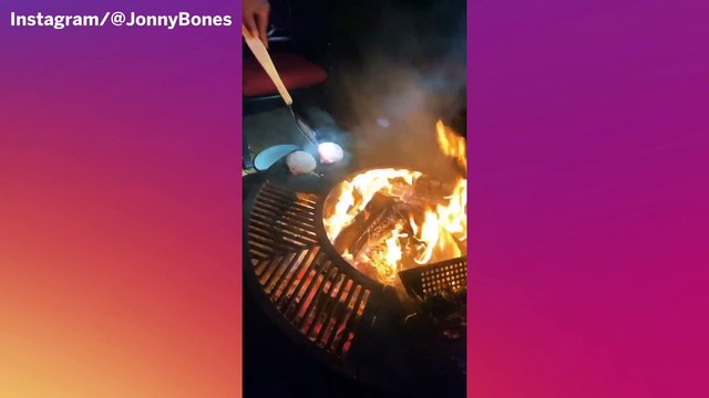 Jon Jones Reinvents Grilling, Uses Firepit To Cook Steaks, Burgers