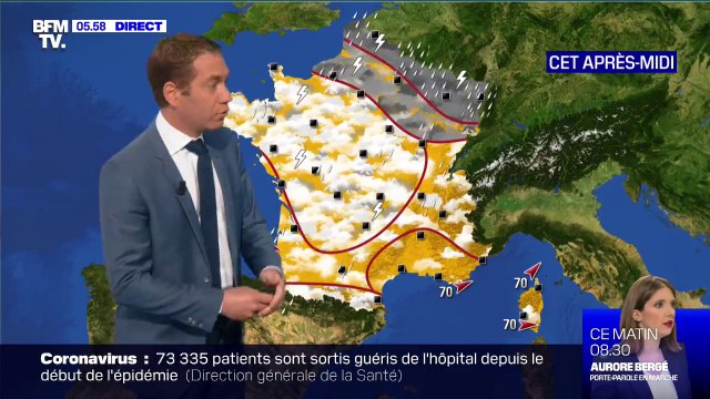 Des averses orageuses sont prévues sur la moitié nord de l'Hexagone