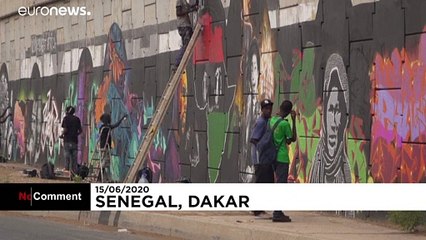 Au Sénégal, énorme fresque avec les Black Panthers, Winnie Mandela et Malcom X
