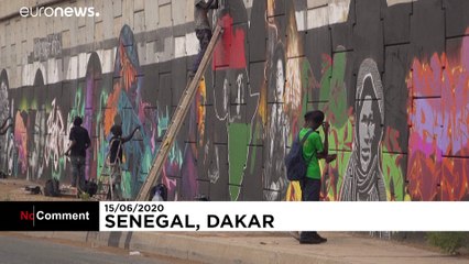 Afrikai példaképek egy dakari falon