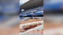 Así luce el Santiago Bernabéu durante las obras de remodelación