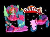 Play Doh Sparkle Ariel's Undersea Castle Disney Frozen Mermaid Elsa and Mermaid Anna Dolls