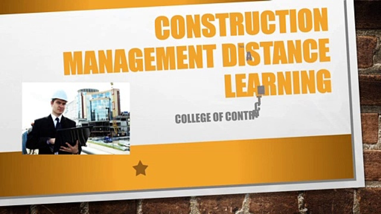 Construction Management Distance Learning