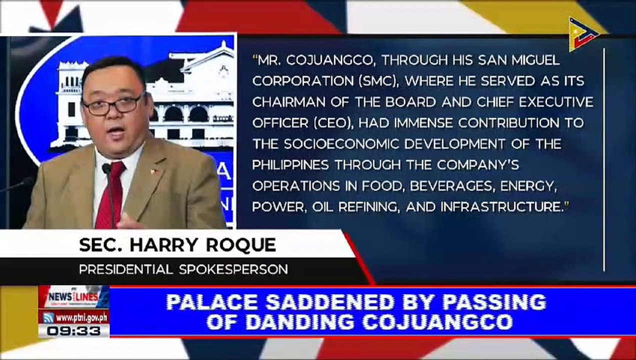 Palace saddened by passing of Danding Cojuangco