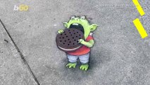 Artist Creates Optical Illusions in Adorable Sidewalk Creations