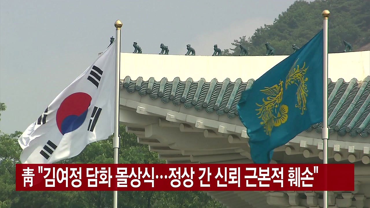 [YTN 실시간뉴스] 靑 "김여정 담화 몰상식...정상 간 신뢰 근본적 훼손" / YTN