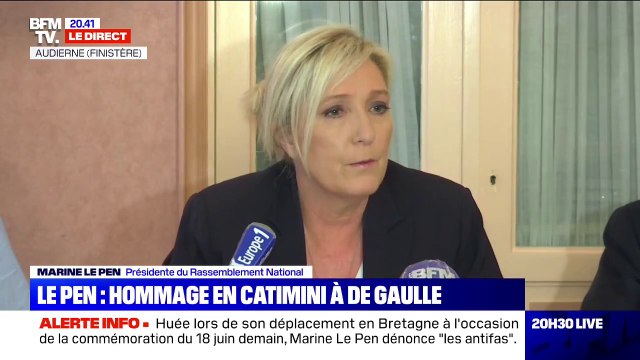 Marine Le Pen: Je m'interroge sur une éventuelle action en justice contre le préfet du Finistère et le préfet maritime