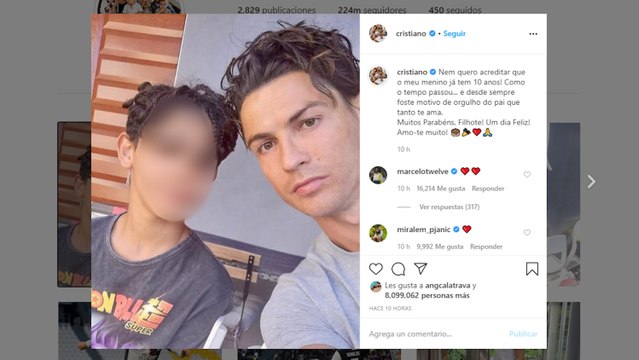 Las tiernas felicitaciones de Cristiano Ronaldo y Georgina a Cristiano Junior