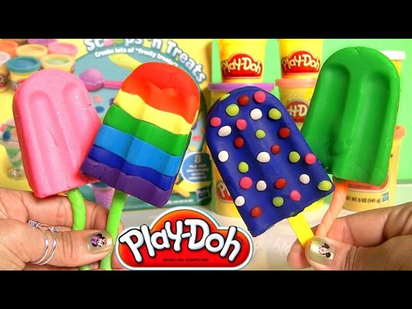 Play Doh Popsicles Scoops 'n Treats DIY Rainbow Popsicle Ice Cream - video  Dailymotion