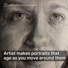 Artist makes portraits that age as you move around them