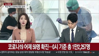 [속보] 코로나19 어제 59명 확진…0시 기준 총 1만 2,257명