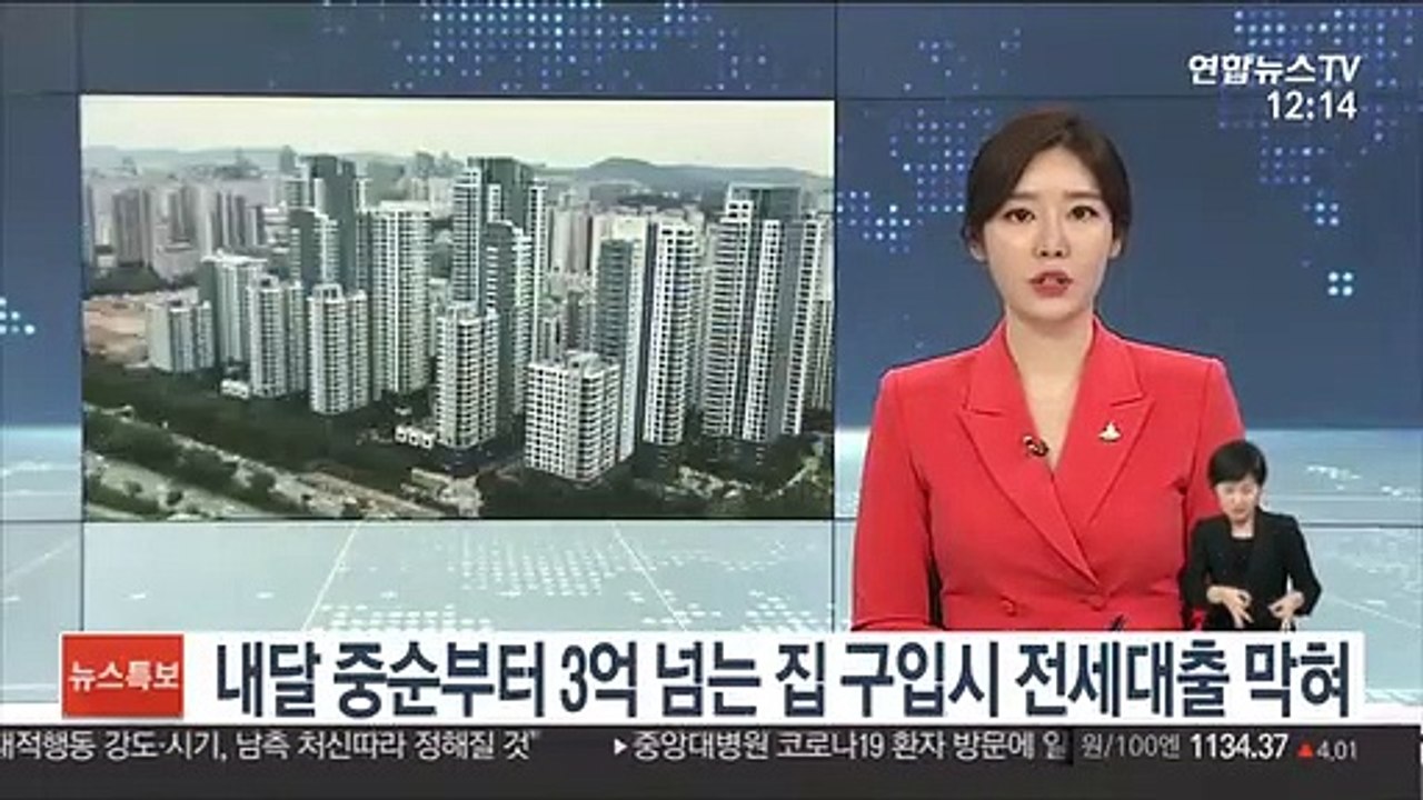 내달 중순부터 3억 넘는 아파트 구입시 전세대출 막혀