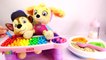 Best Learning Colors Video for Children - Paw Patrol Babies Skye & Chase Eat Gumballs in High Chair