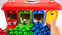 Best Paw Patrol Chase, Marshall & Rubble Tayo Bus Garage With Gumballs