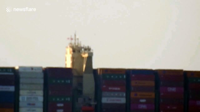 World's biggest container ship leaves UK
