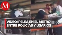 Usuarios ebrios golpean a policía de CdMx en Línea 8 del Metro