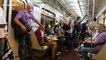 Commuters seen without masks breaking social distancing guidelines on Russian tube