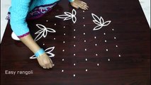 creative and easy, rangoli designs, with 9x5 dots,    kolam designs with dots ,   muggulu designs