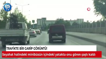 Trafikte bir garip görüntü!