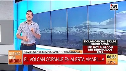 Alerta por la fuerte actividad del volcán Copahue
