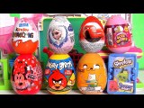 SURPRISE Eggs Kinder DisneyFrozenElsa Glitzi-Globes ❤ Shopkins Surprise Basket Minnie AngryBirds