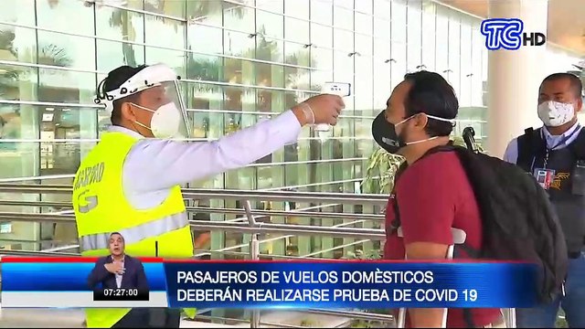 Ministerios de Salud y Transporte resolvieron que todos los pasajeros de vuelos domésticos deben tener pruebas de covid-19