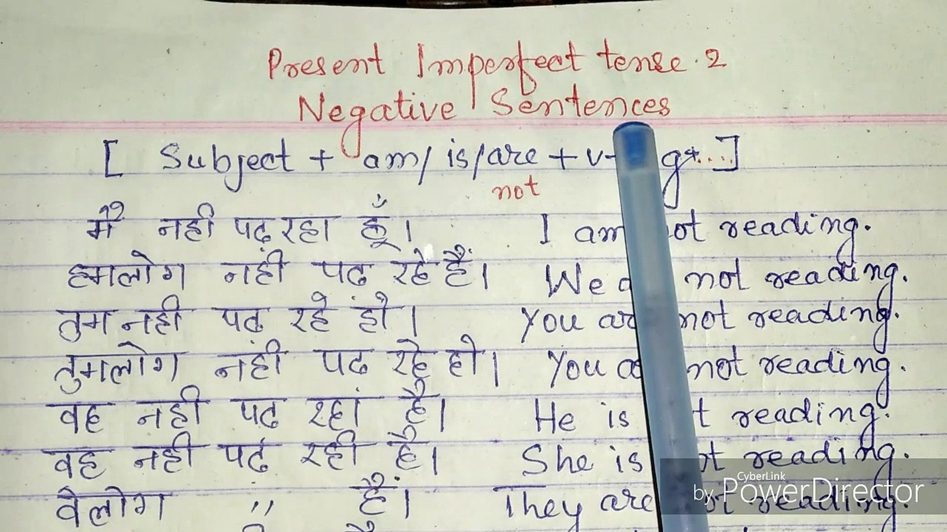 Present Imperfect Tense Negative Sentences In Hindi Present Imperfect Tense Tense In Hindi Learn Tense In Hindi How To Learn Translation Translation Hindi Into English Samjhen Tense Ko Sikhen Tense Ko How To Learn Tense Video Dailymotion