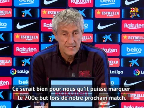 30e j. - Setién : Ce serait bien pour nous que Messi marque son 700e but face à Séville