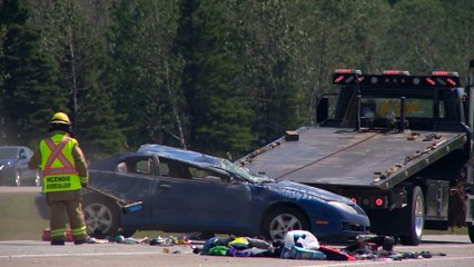 Capotage sur l'autoroute 20 à Rivière-du-Loup