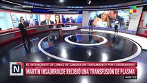 Martín Insaurralde recibió una transfusión de plasma