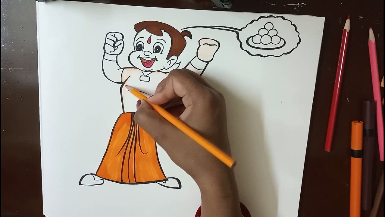 How to draw Chhota Bheem | Happy Chhota Bheem | Drawing and Art Gallery -  video Dailymotion