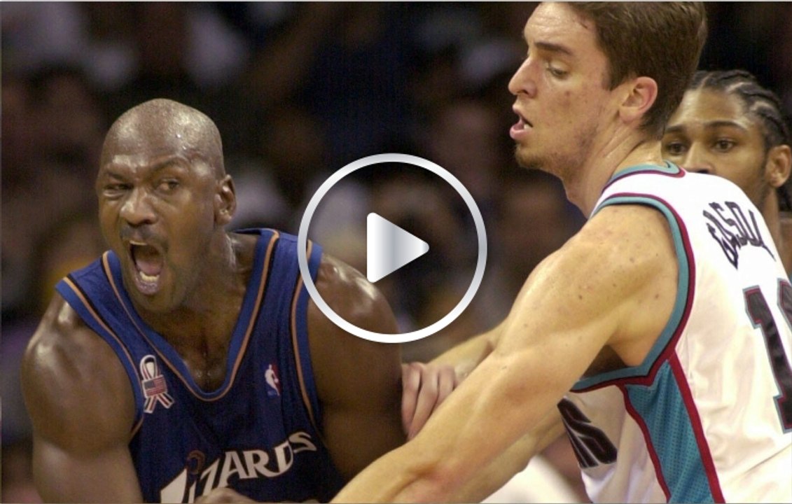 Cuando Michael Jordan se enfrento a un novato Pau Gasol que no pudo reaccionar ante su majestad