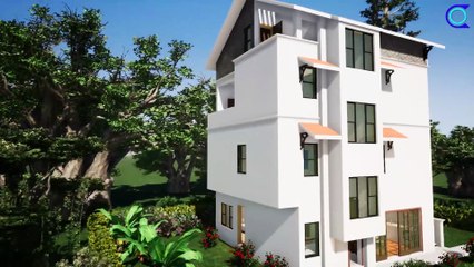 3-storey villa with roofdeck, show night and day, four seasons, walk through
