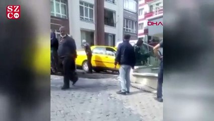 Freni boşalan taksinin çarptığı kişi, 5 metreden düşerek öldü